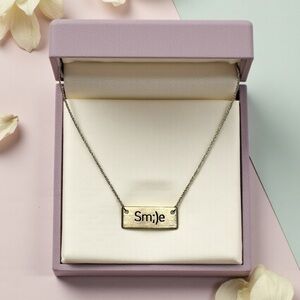 Gold 'Smile' Pendant Necklace